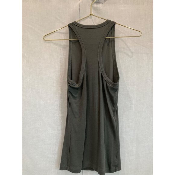AG Adriano Goldschmied army green ribbed tank top SMALL - Picture 4 of 4